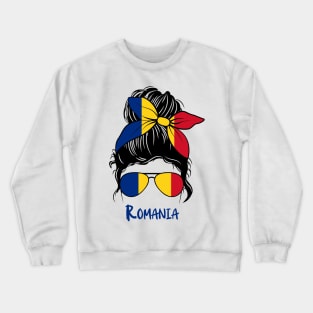 Romania girl, Romania Flag, Romania gift heritage,   Romanian girlfriend, Crewneck Sweatshirt